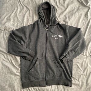 RARE Vintage 90s 00s Nike Boston Full Zip Hoodie Sweatshirt Size M Swoosh